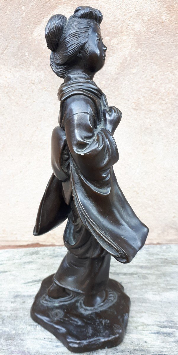 Okimono - Sculpture En Bronze Par Genryusai Seiya, Japon ère Meiji-photo-3