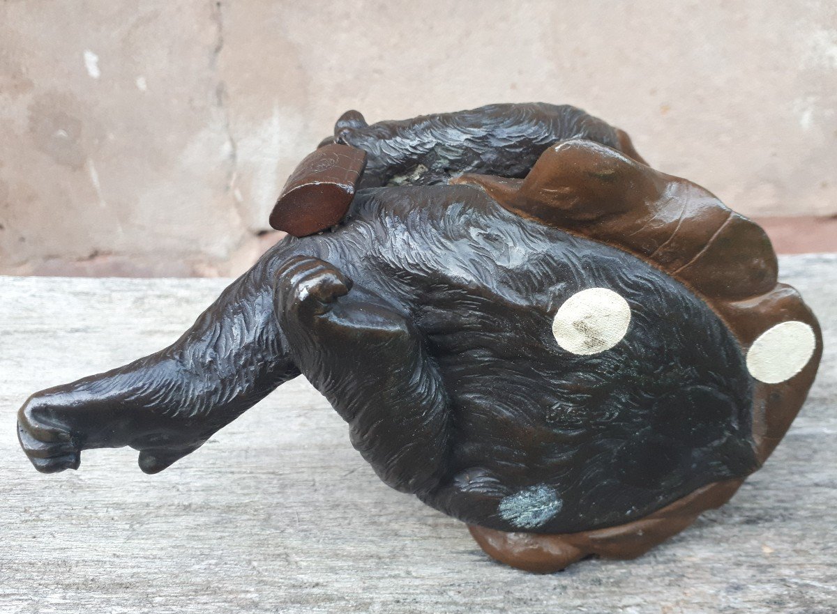 Okimono - Bronze Sculpture Of A Monkey By Masatsune, Japan Meiji Era-photo-7