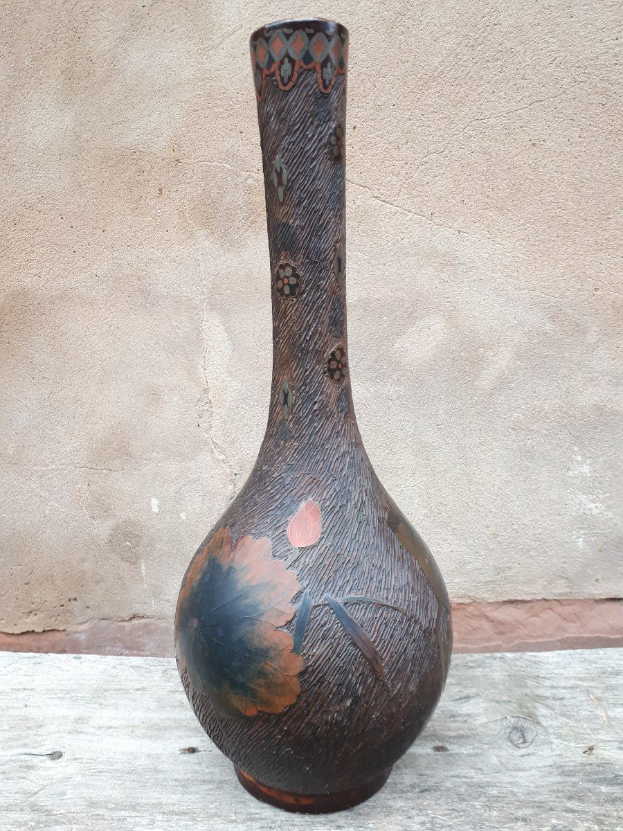 Large Totai Shippo Vase In Cloisonné Lacquer On Ceramic, Japan Meiji Era-photo-4