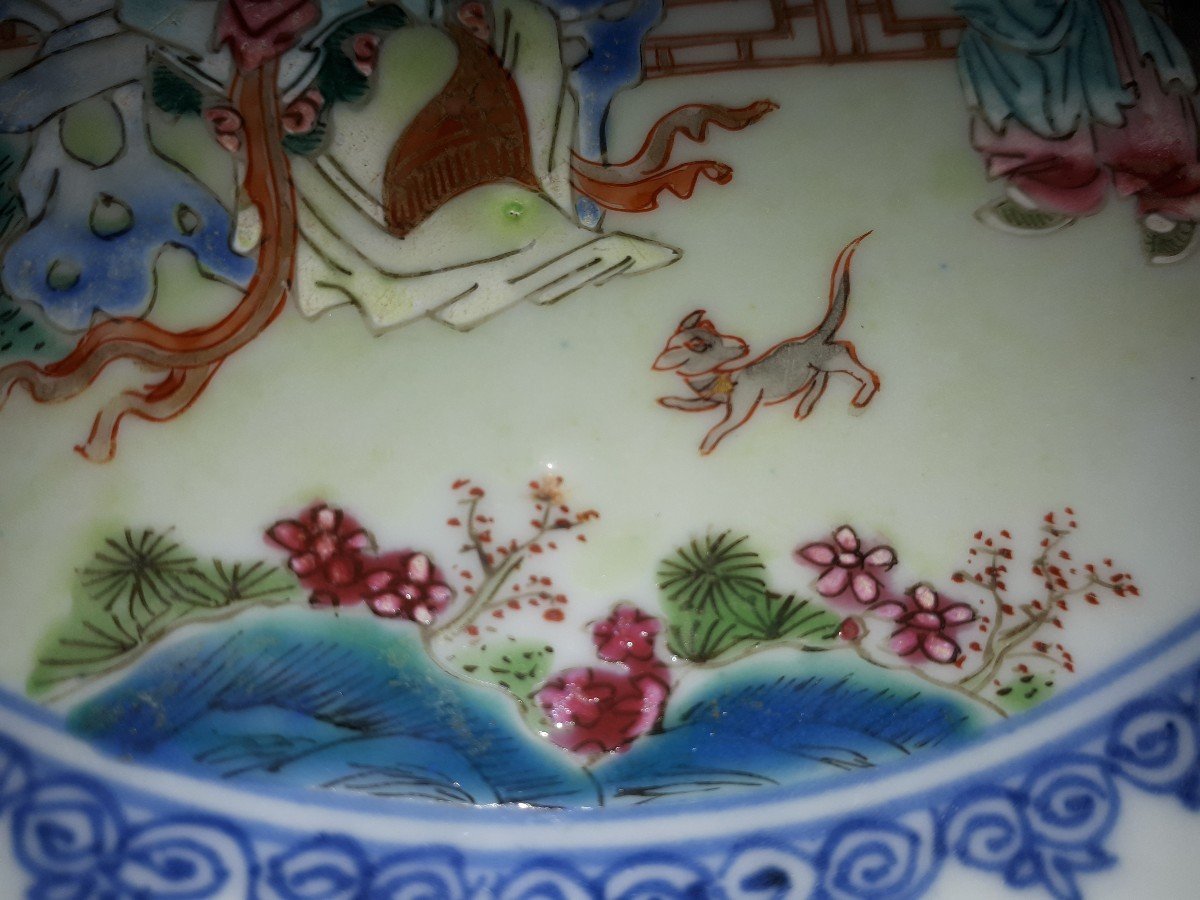 Paire d'Assiettes Chinoises Famille Rose, Chine époque Qianlong-photo-5