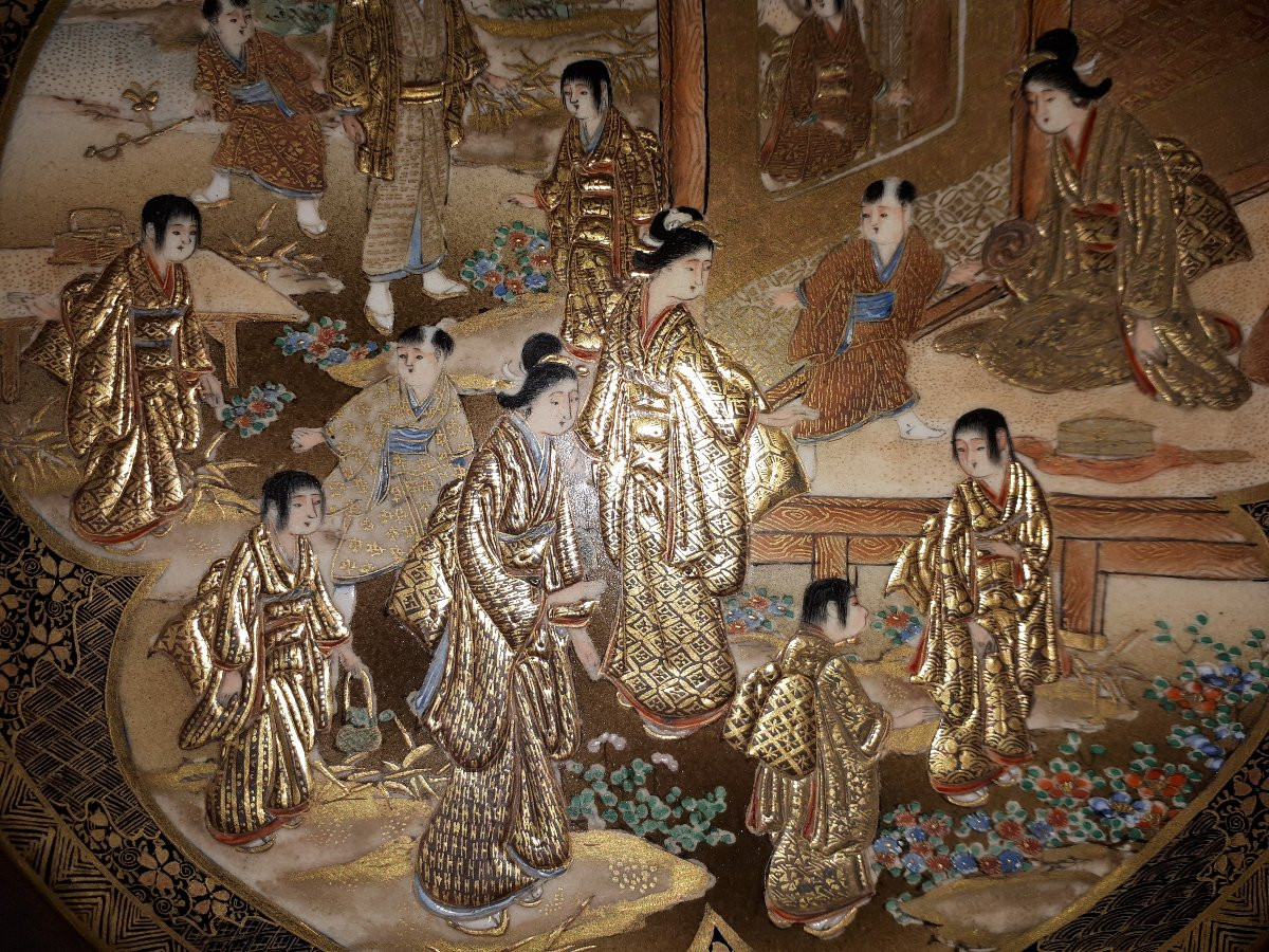 Paire De Plats En Faïence De Satsuma, Japon ère Meiji-photo-2