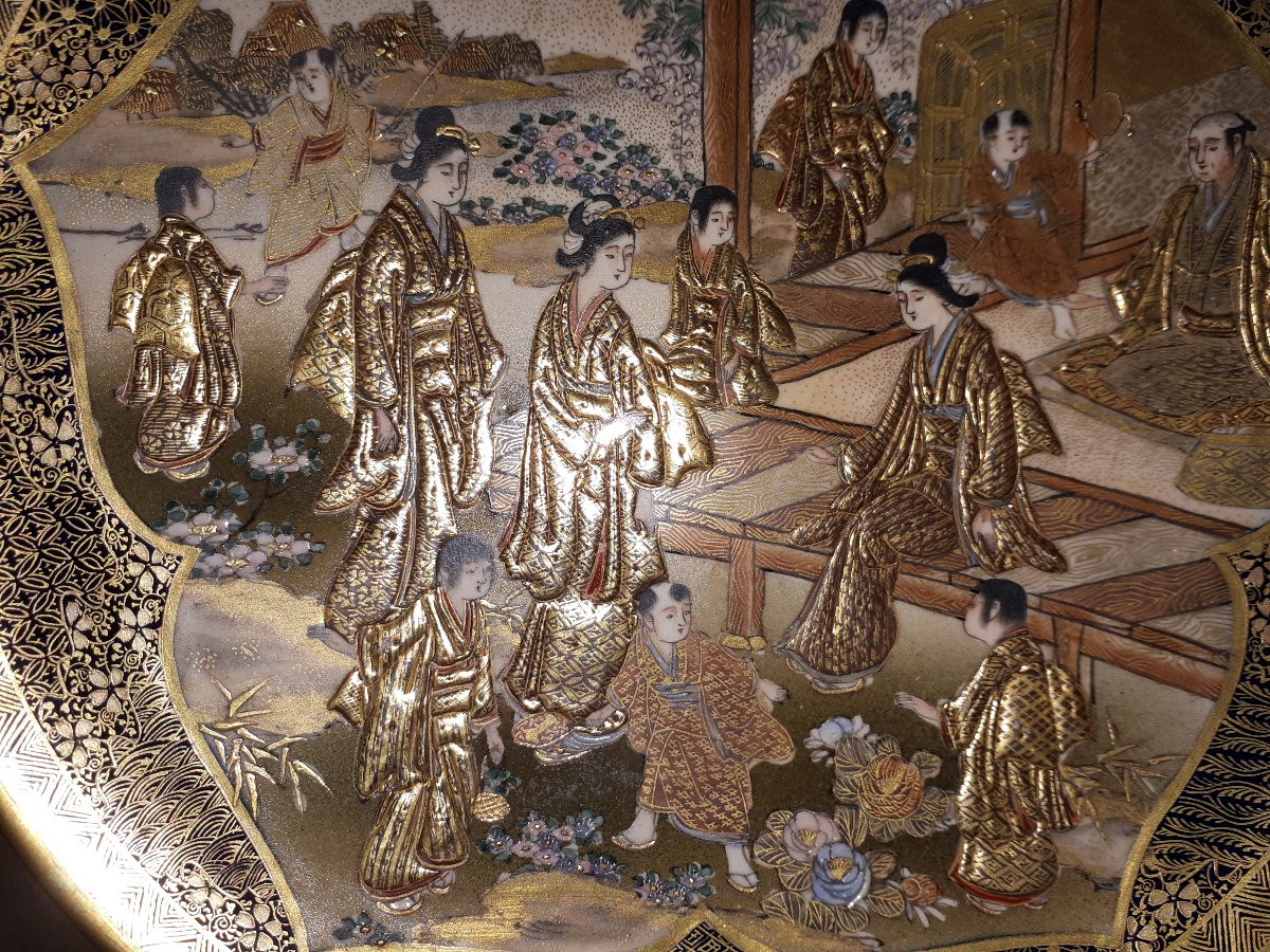 Paire De Plats En Faïence De Satsuma, Japon ère Meiji-photo-3