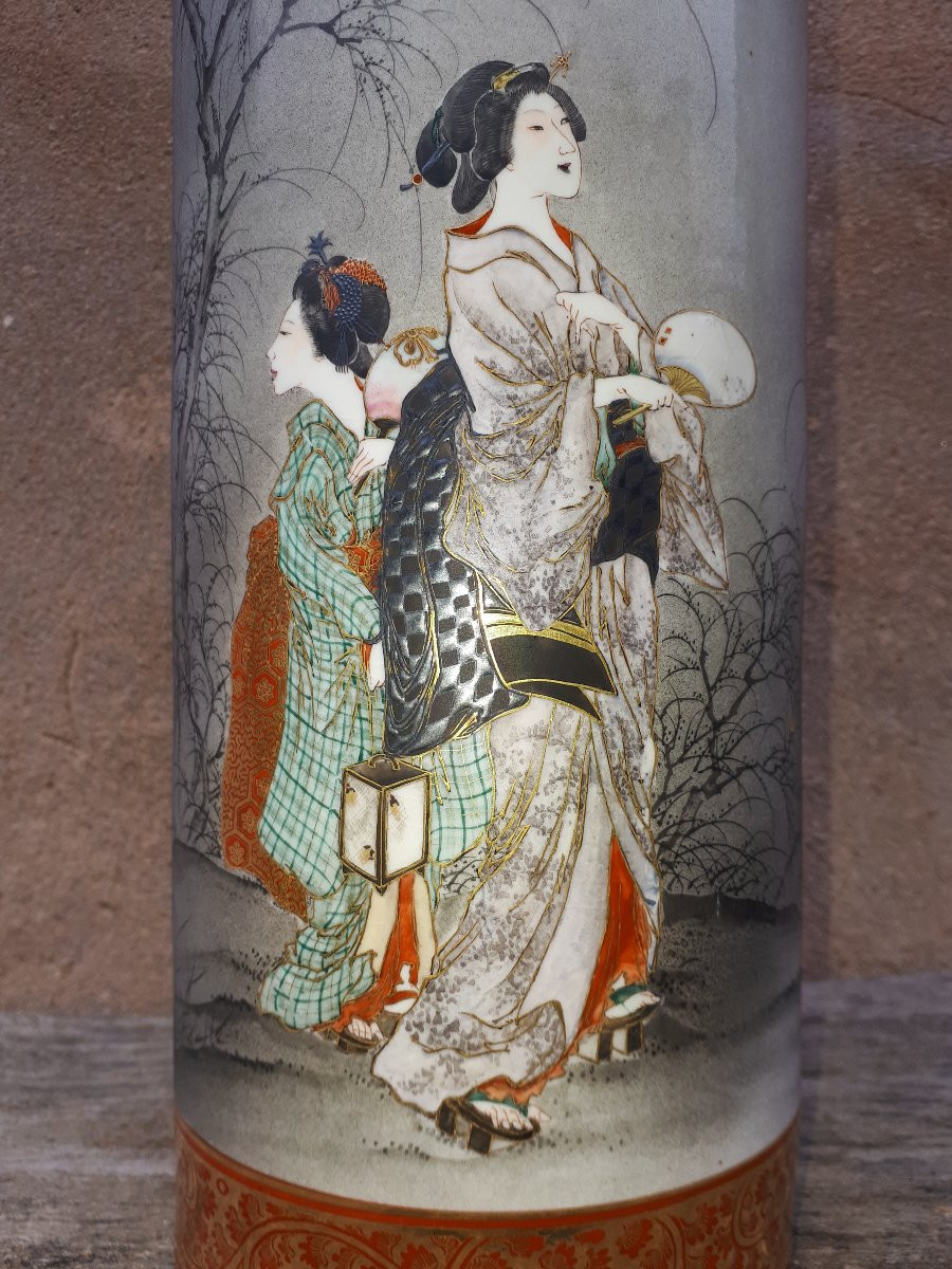 Vase En Porcelaine De Kutani, Japon ère Meiji-photo-3