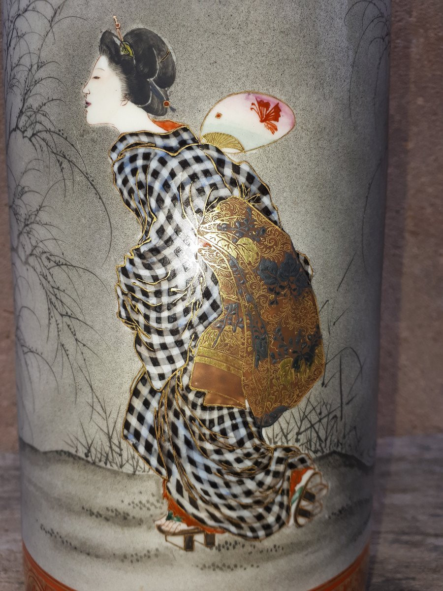 Vase En Porcelaine De Kutani, Japon ère Meiji-photo-3