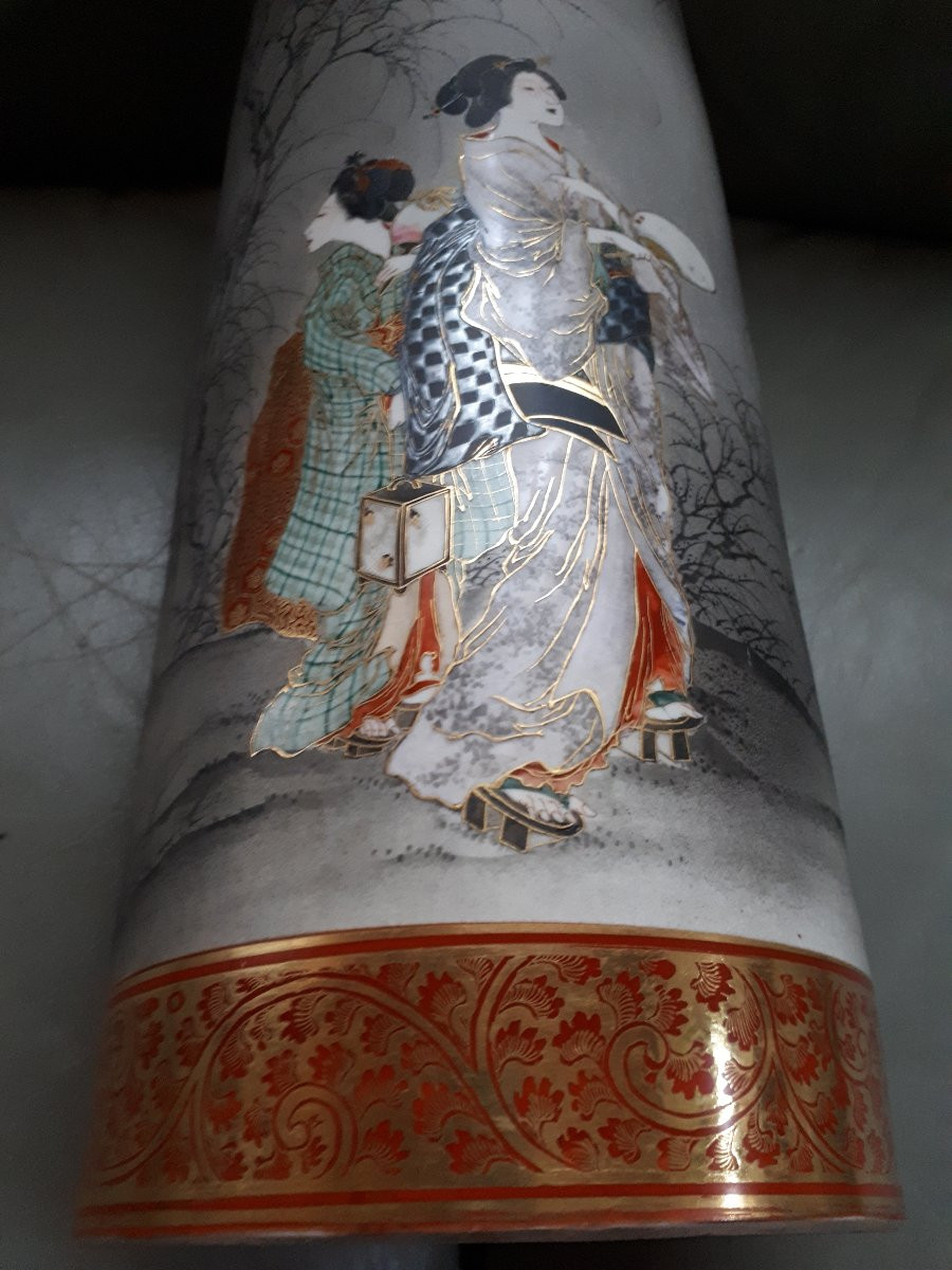 Vase En Porcelaine De Kutani, Japon ère Meiji-photo-6