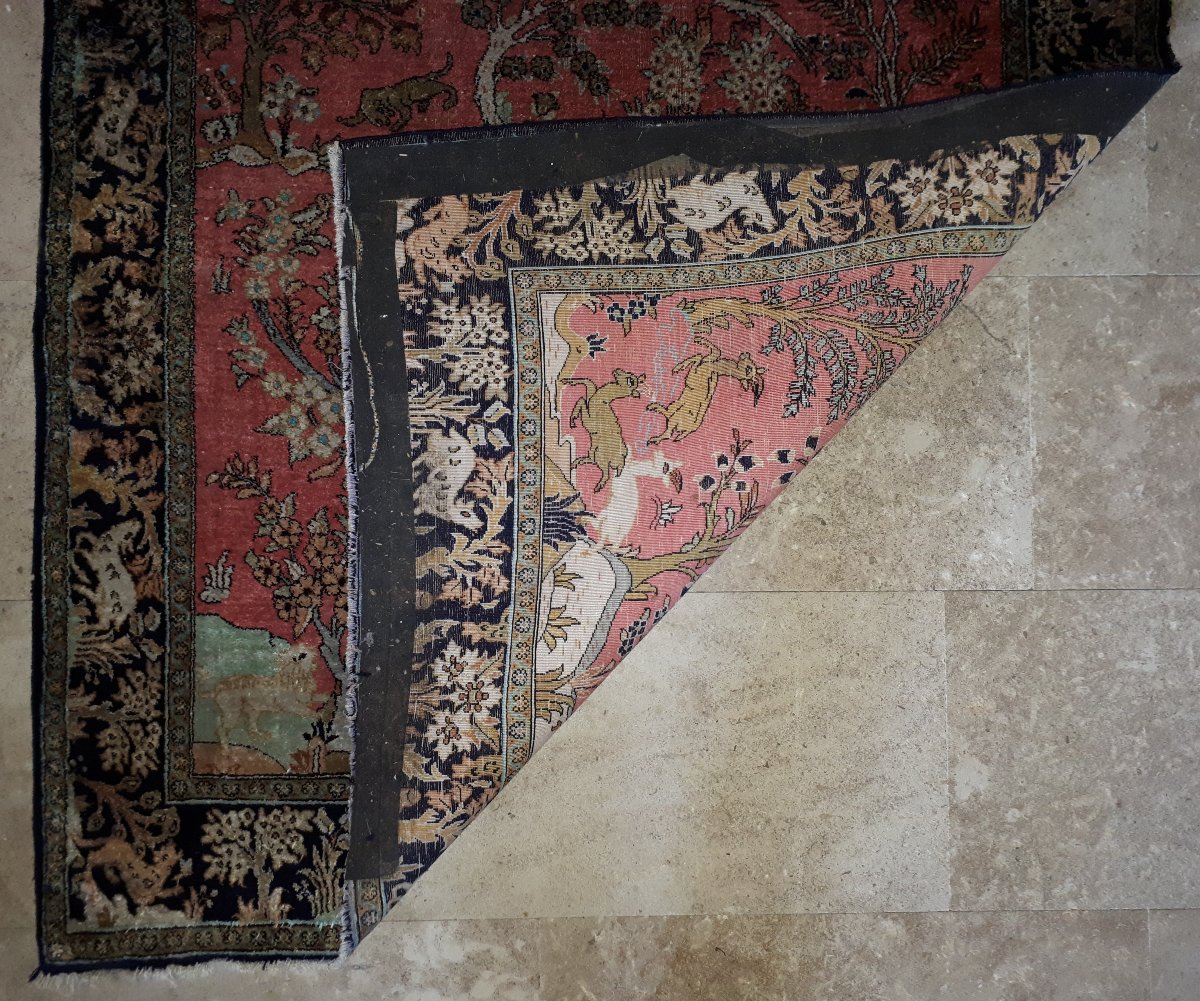 Ghoum Oriental Rug, 100% Silk, Hand-knotted, Iran Circa 1950-photo-1