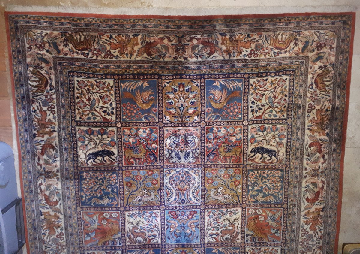 Handmade Persian Bakthiar Oriental Rug, Iran Circa 1980-photo-4