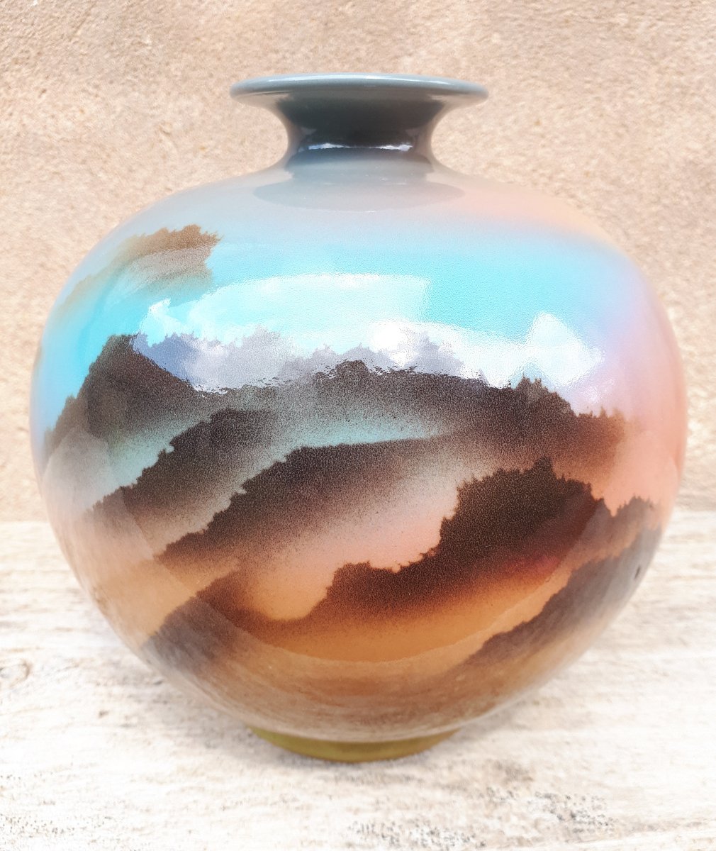 Japanese Porcelain Vase, Japan Heisei Era-photo-1