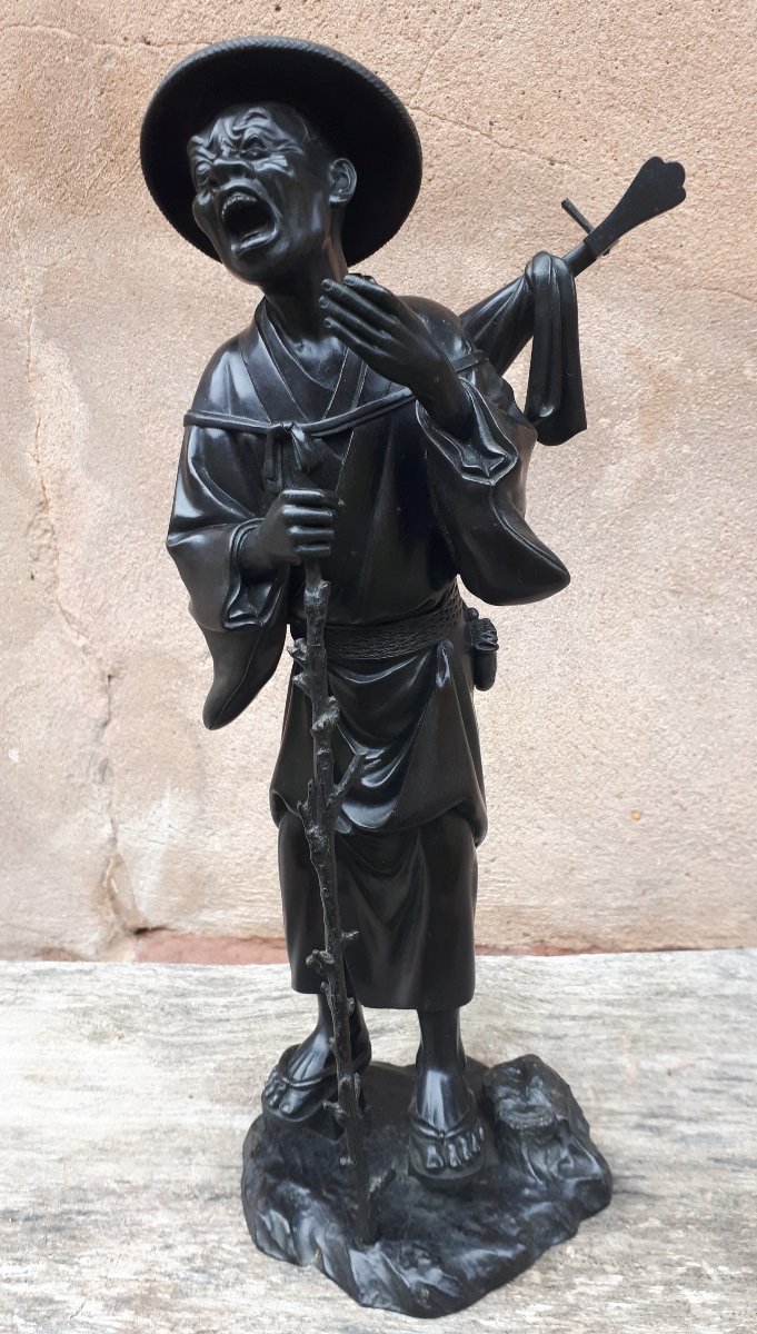 Grand okimono en bronze, par Atsuyoshi pour la Compagnie Maruki-photo-2