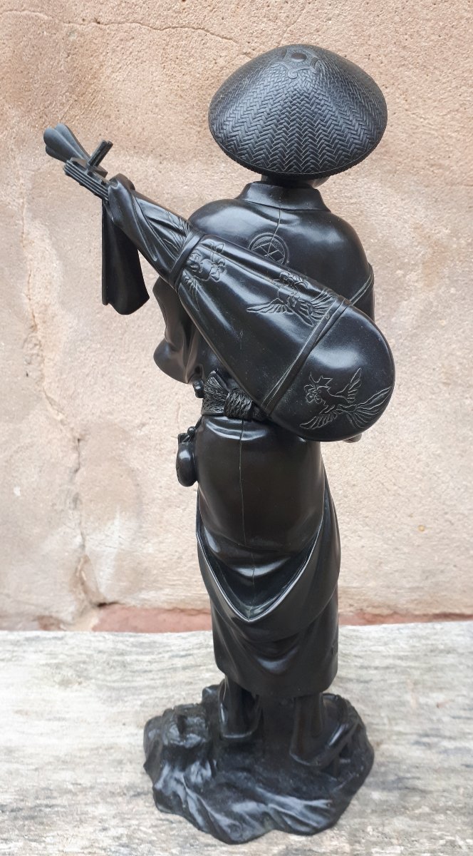 Grand okimono en bronze, par Atsuyoshi pour la Compagnie Maruki-photo-3