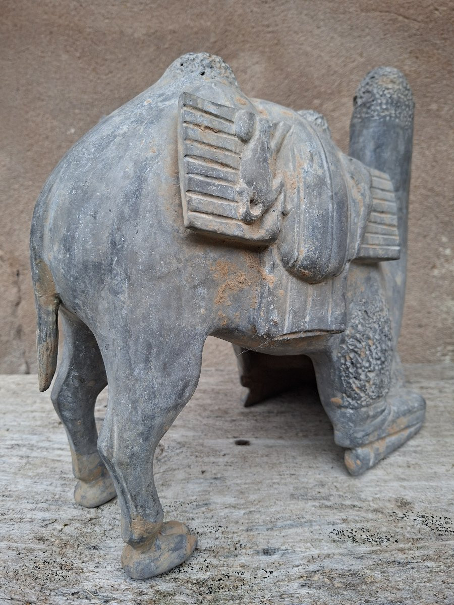 Chinese Terracotta Sculpture Of A Camel, China, Northern Wei Dynasty-photo-2