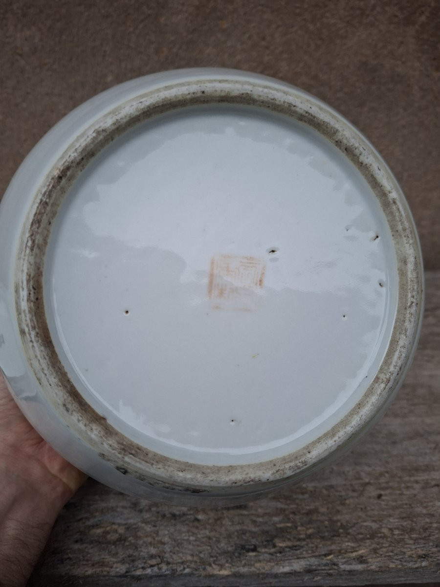 Large Covered Famille Rose Pot, Signed, China, 19th Century-photo-5