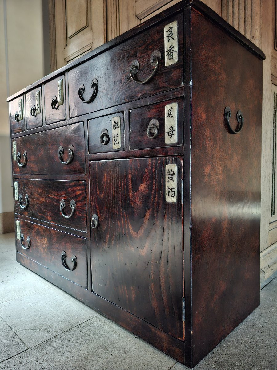 Antique Japanese Tansu Chest Of Drawers, Showa Era, Japan-photo-2