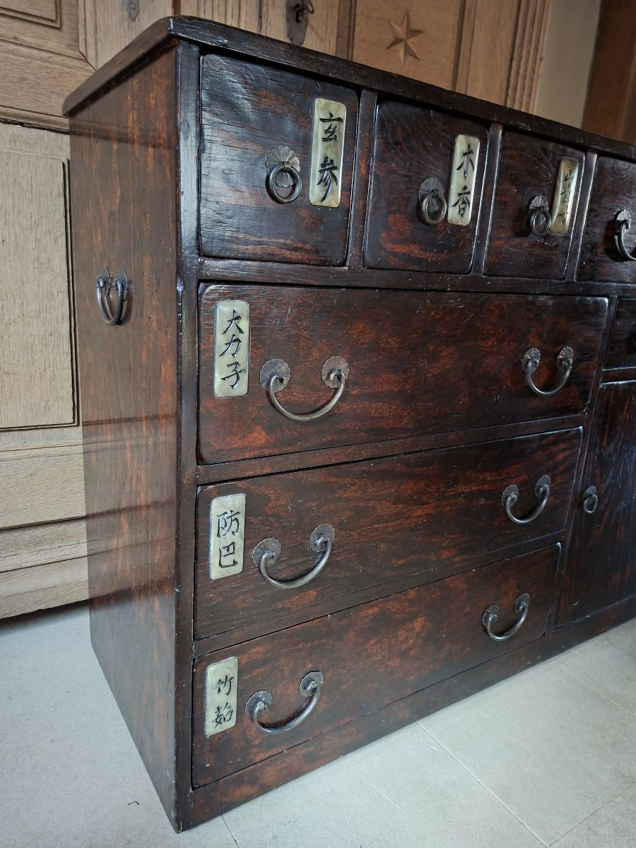 Antique Japanese Tansu Chest Of Drawers, Showa Era, Japan-photo-3
