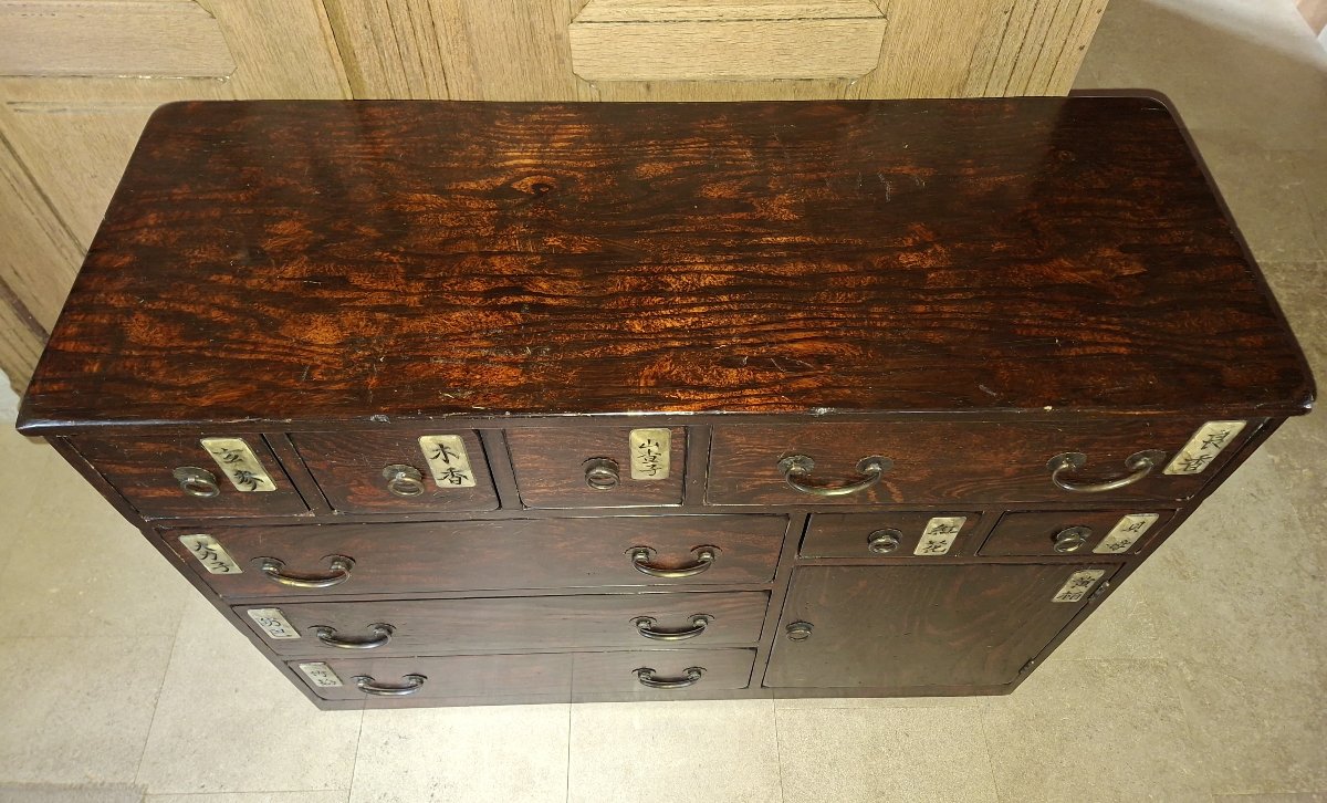 Antique Japanese Tansu Chest Of Drawers, Showa Era, Japan-photo-4