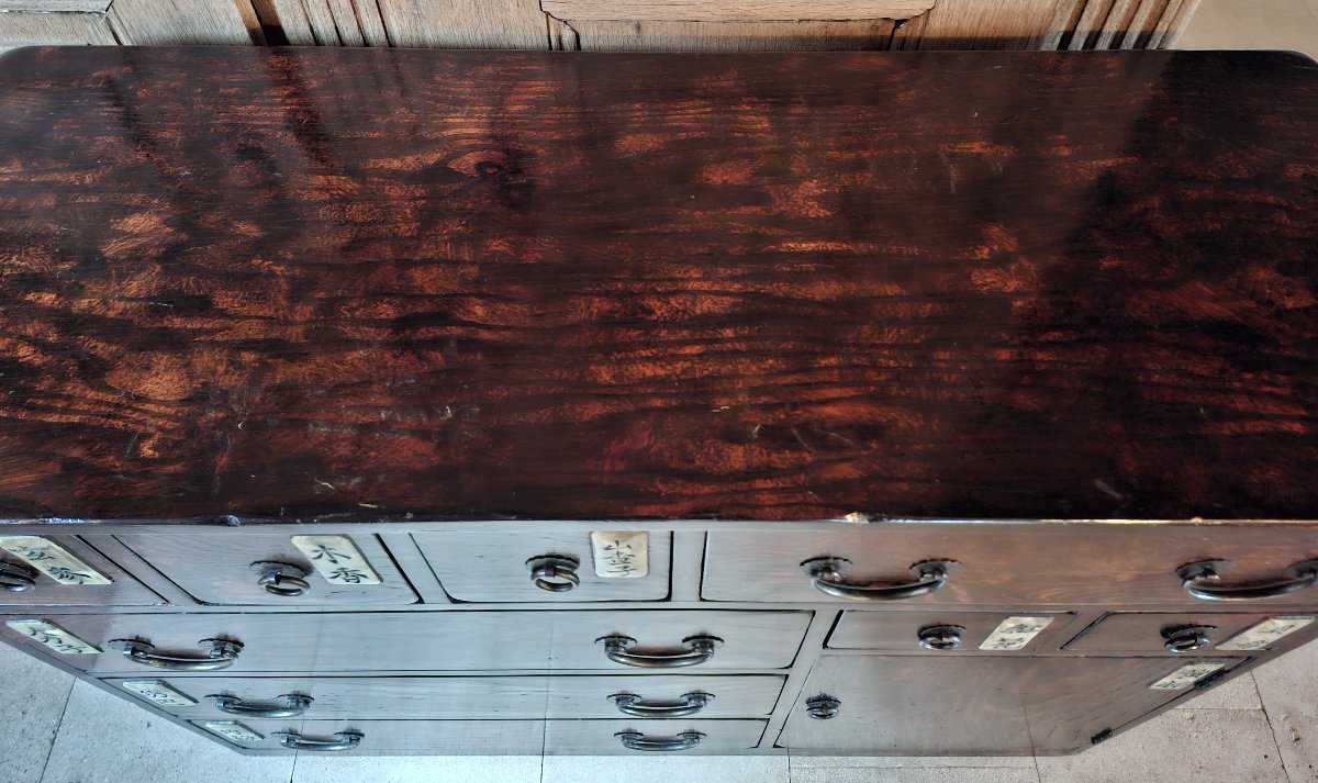 Antique Japanese Tansu Chest Of Drawers, Showa Era, Japan-photo-2