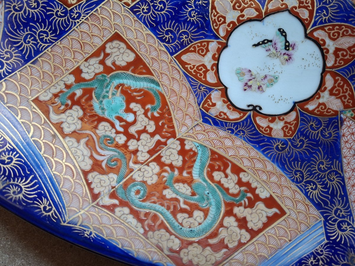 Large Japanese Arita Porcelain Dish (imari), Meiji Era, Japan-photo-3