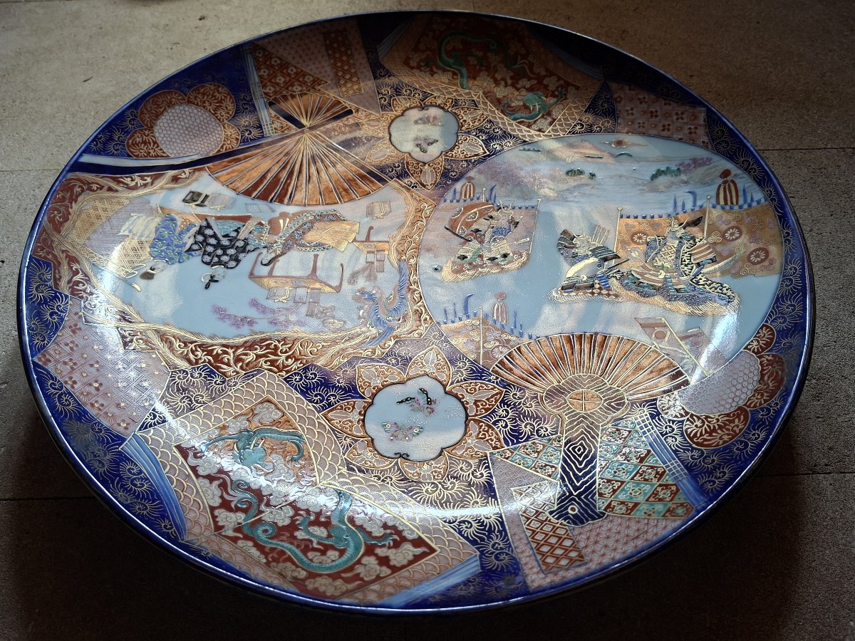 Large Japanese Arita Porcelain Dish (imari), Meiji Era, Japan-photo-4