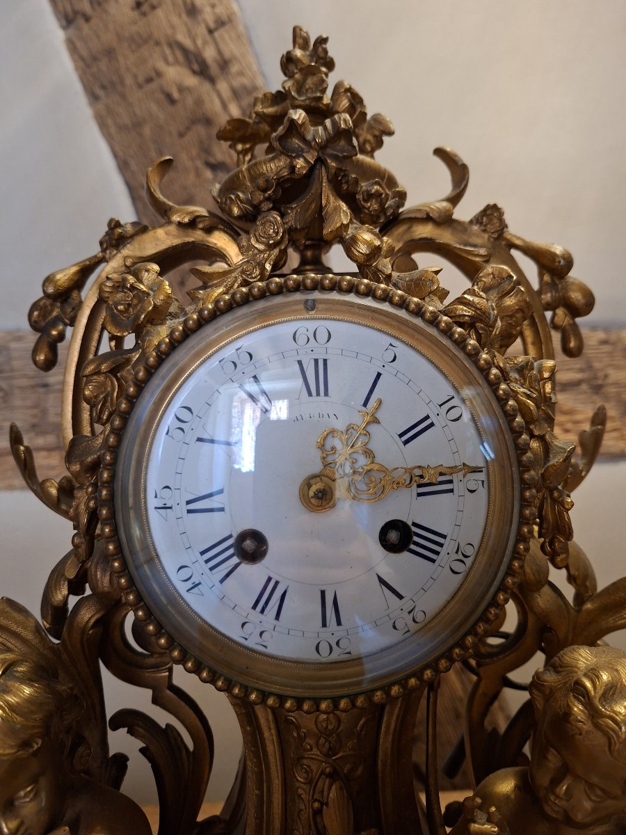 Important Louis XV-style Rocaille Clock, Napoleon III Period-photo-4