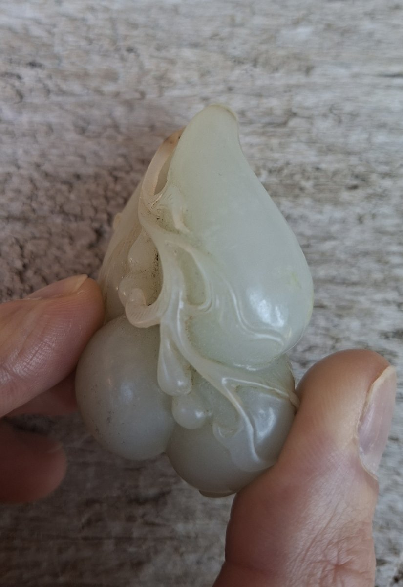 Pendentif chinois en jade, Chine fin XVIIIe début XIXe-photo-2