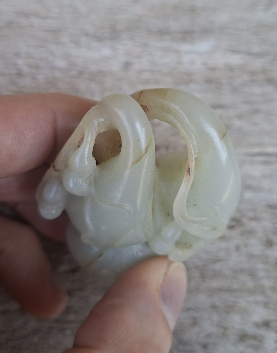 Pendentif chinois en jade, Chine fin XVIIIe début XIXe-photo-1