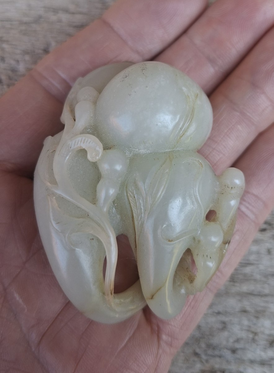 Pendentif chinois en jade, Chine fin XVIIIe début XIXe-photo-3
