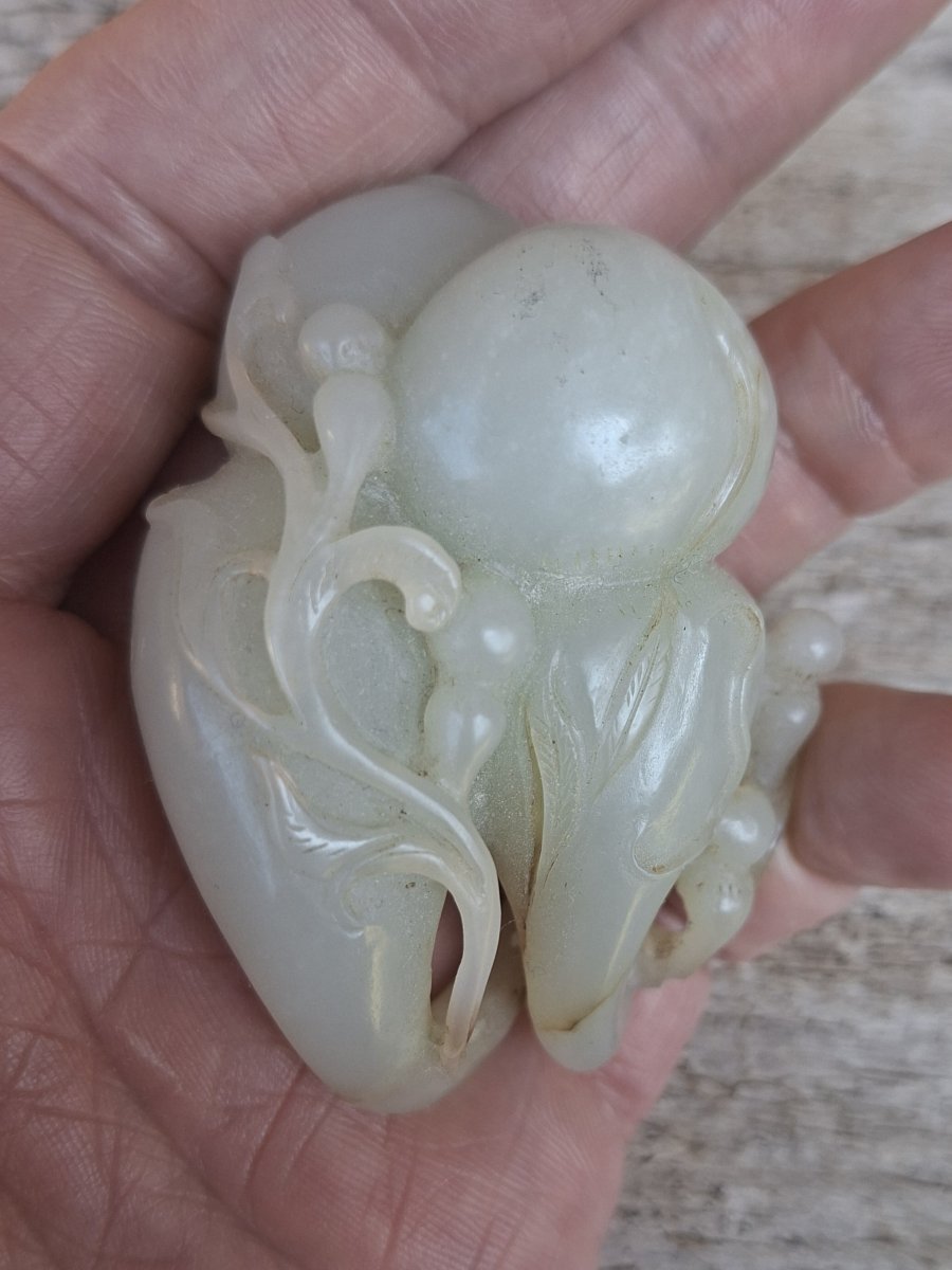 Pendentif chinois en jade, Chine fin XVIIIe début XIXe-photo-4