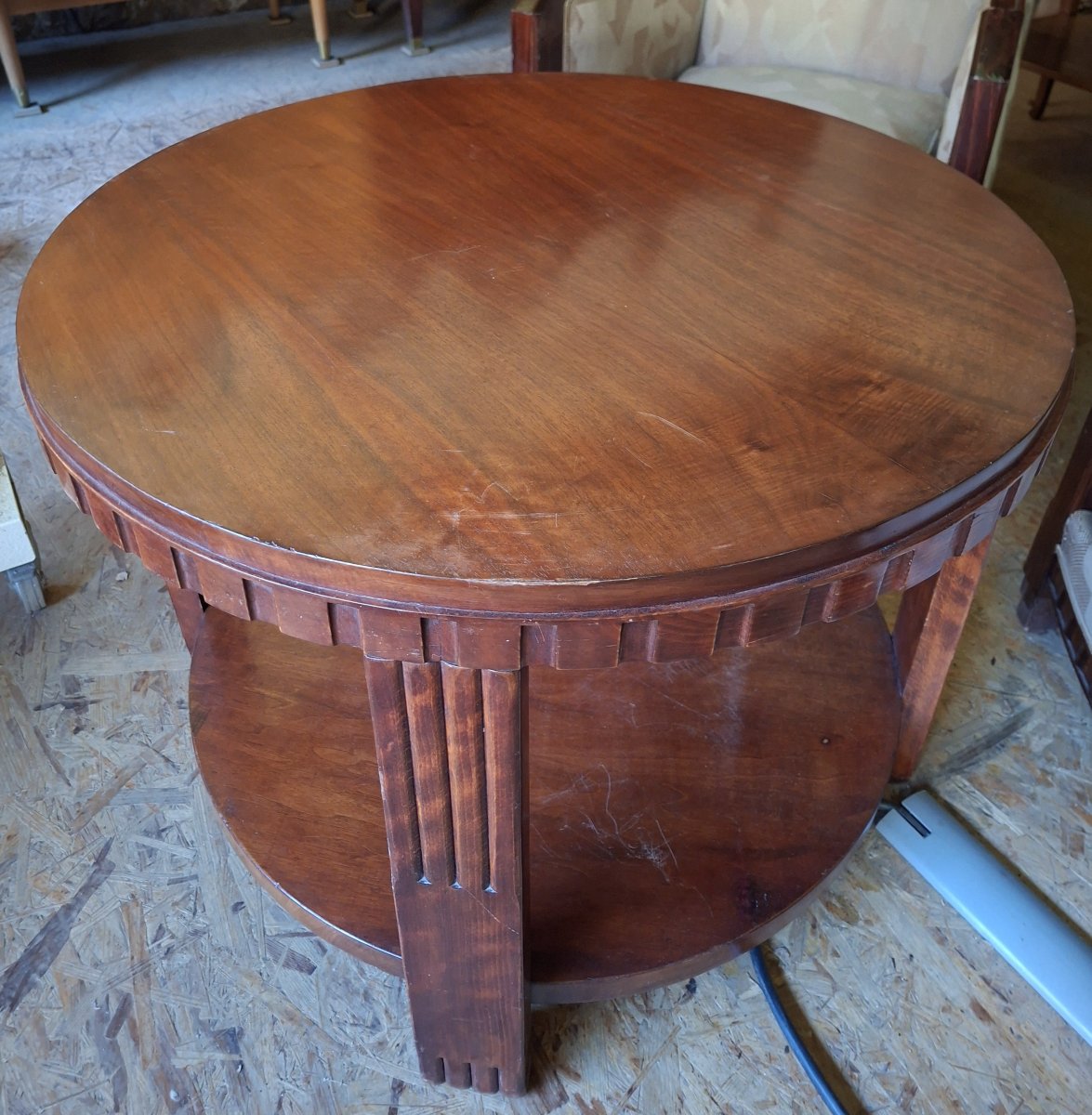 Ensemble mobilier (paire de fauteuils + table) par Saddier et fils. France vers 1930-photo-8