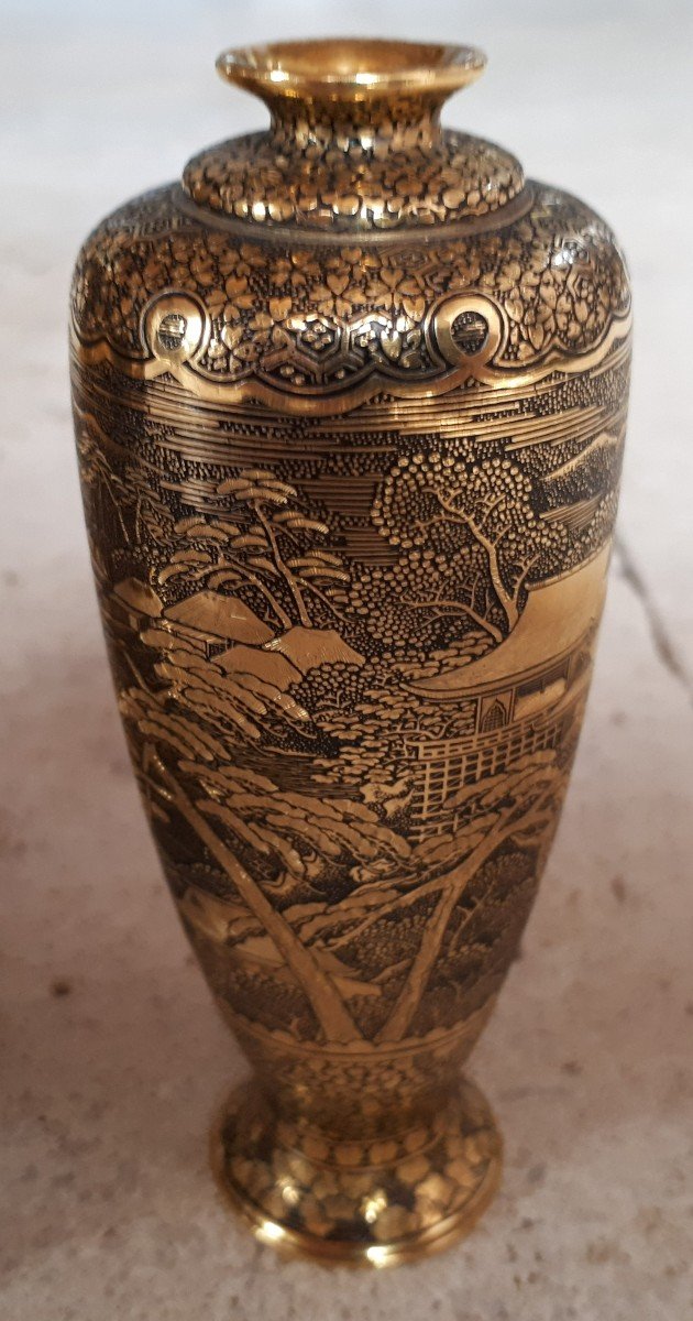 Cabinet Et Deux Vases japonais Dans Le Style De Komai, Japon époque Meiji-photo-3