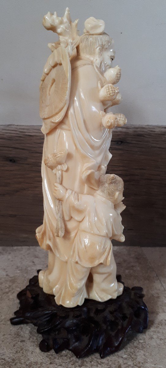 Chinese Okimono In Ivory, Late Qing Dynasty-photo-1