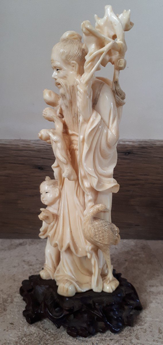 Chinese Okimono In Ivory, Late Qing Dynasty-photo-4