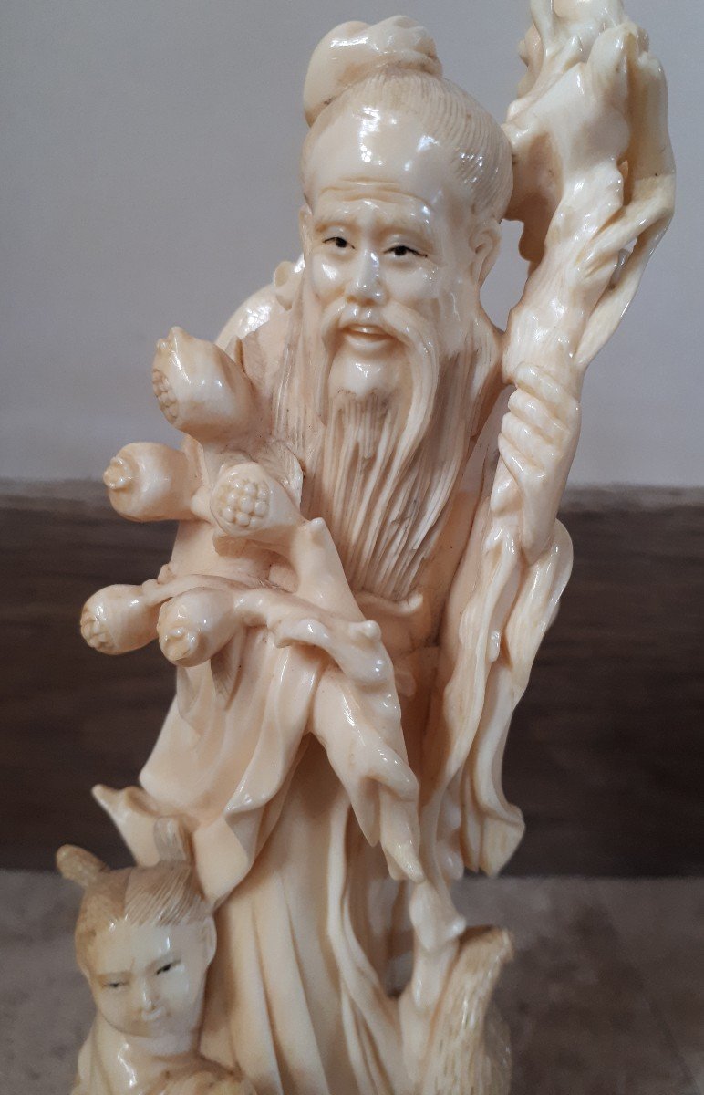 Chinese Okimono In Ivory, Late Qing Dynasty