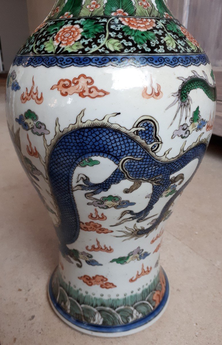 Vase Chinois Kangxi Famille Verte, Chine Dynastie Qing-photo-3