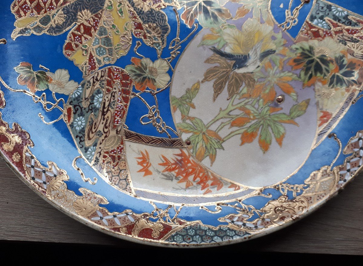 Pair Of Japanese Satsuma Ceramic Dishes, Japan Meiji Period-photo-1