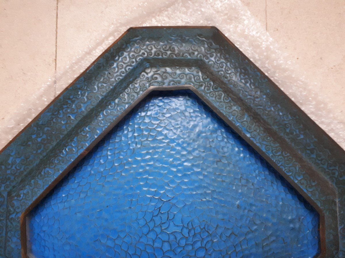 Grand Plat Japonais En émaux Cloisonnés, Japon XIXe-photo-8