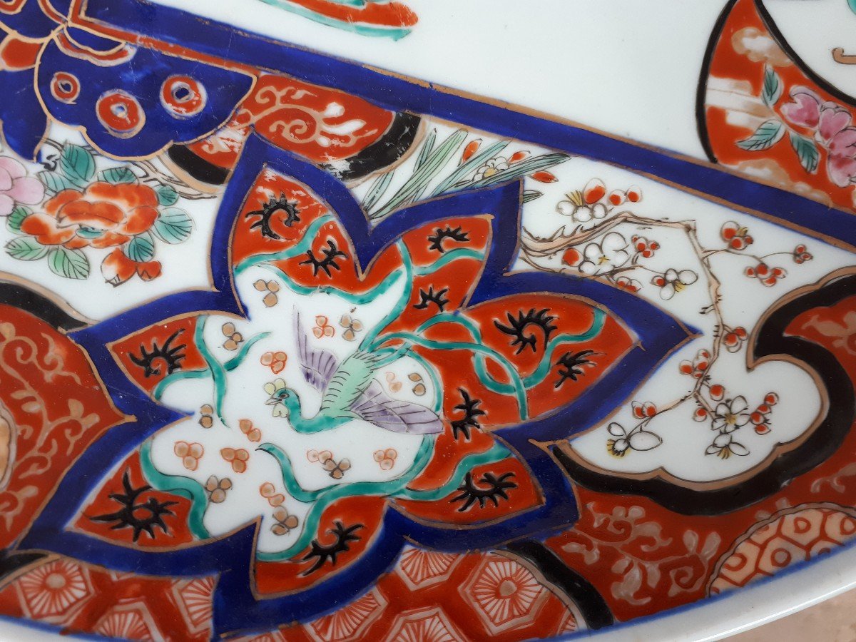 Large Japanese Arita (imari) Porcelain Dish, Japan Meiji Period-photo-1