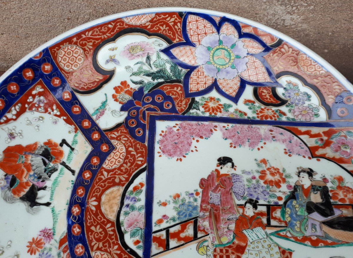 Large Japanese Arita (imari) Porcelain Dish, Japan Meiji Period-photo-2