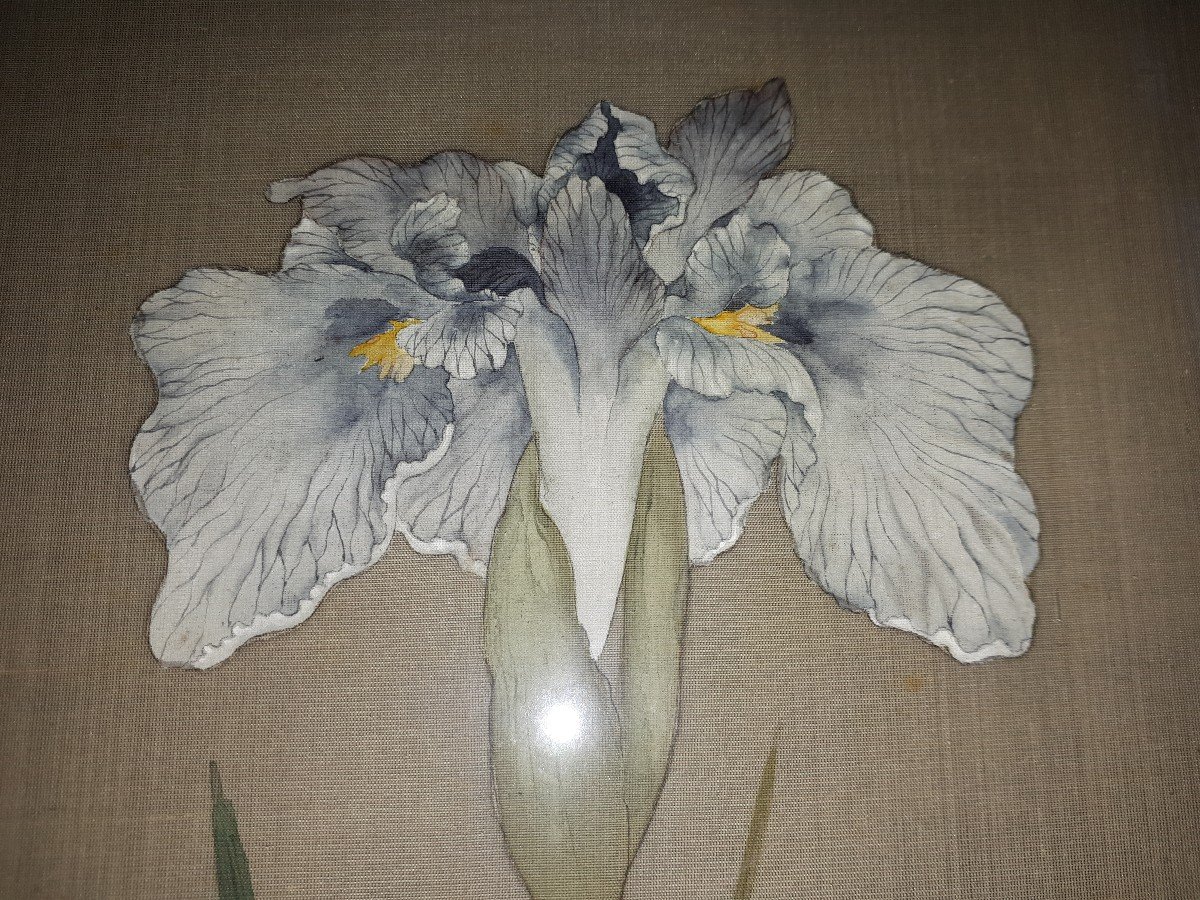 Peinture Japonaise Sur Soie à Décor d'Aigrette, Japon ère Meiji-photo-1