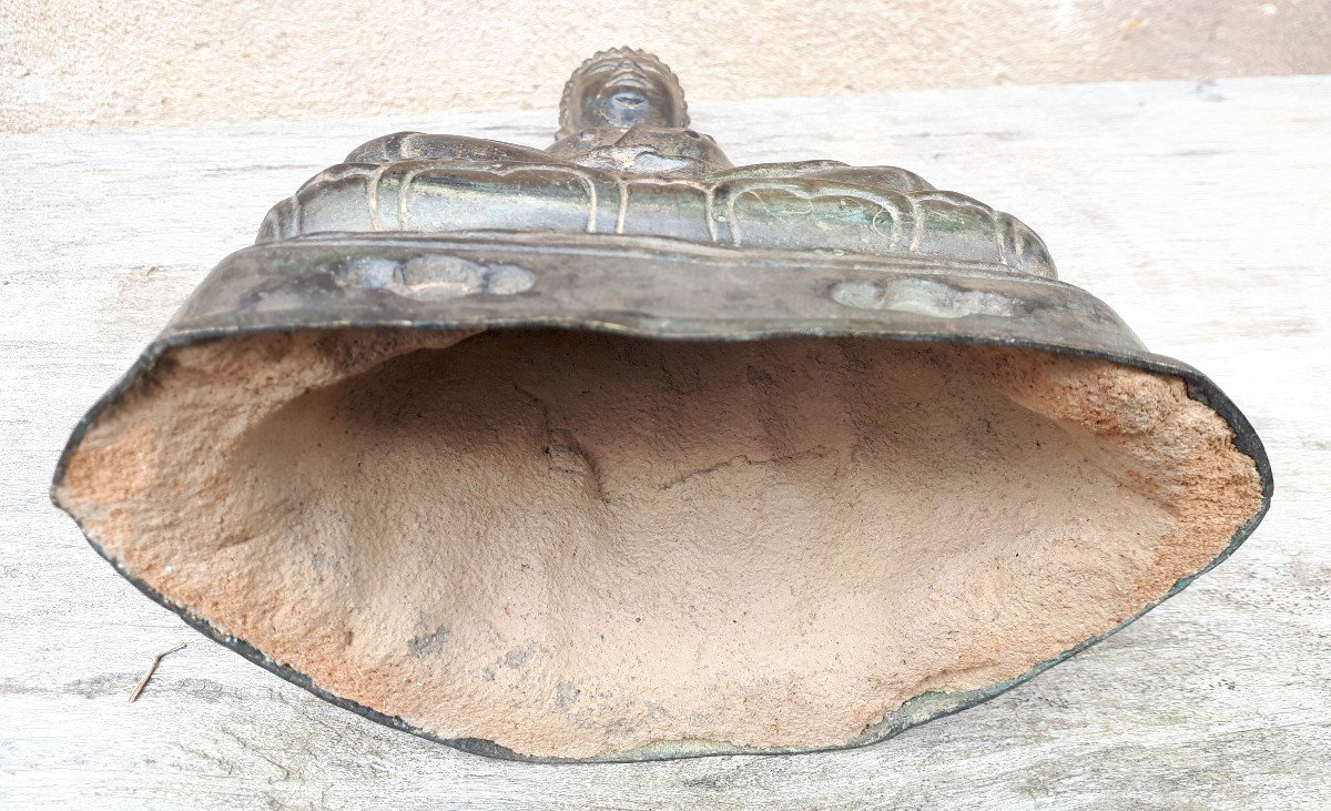 Statue De Bouddha En Bronze, Birmanie Fin XIXe-photo-2