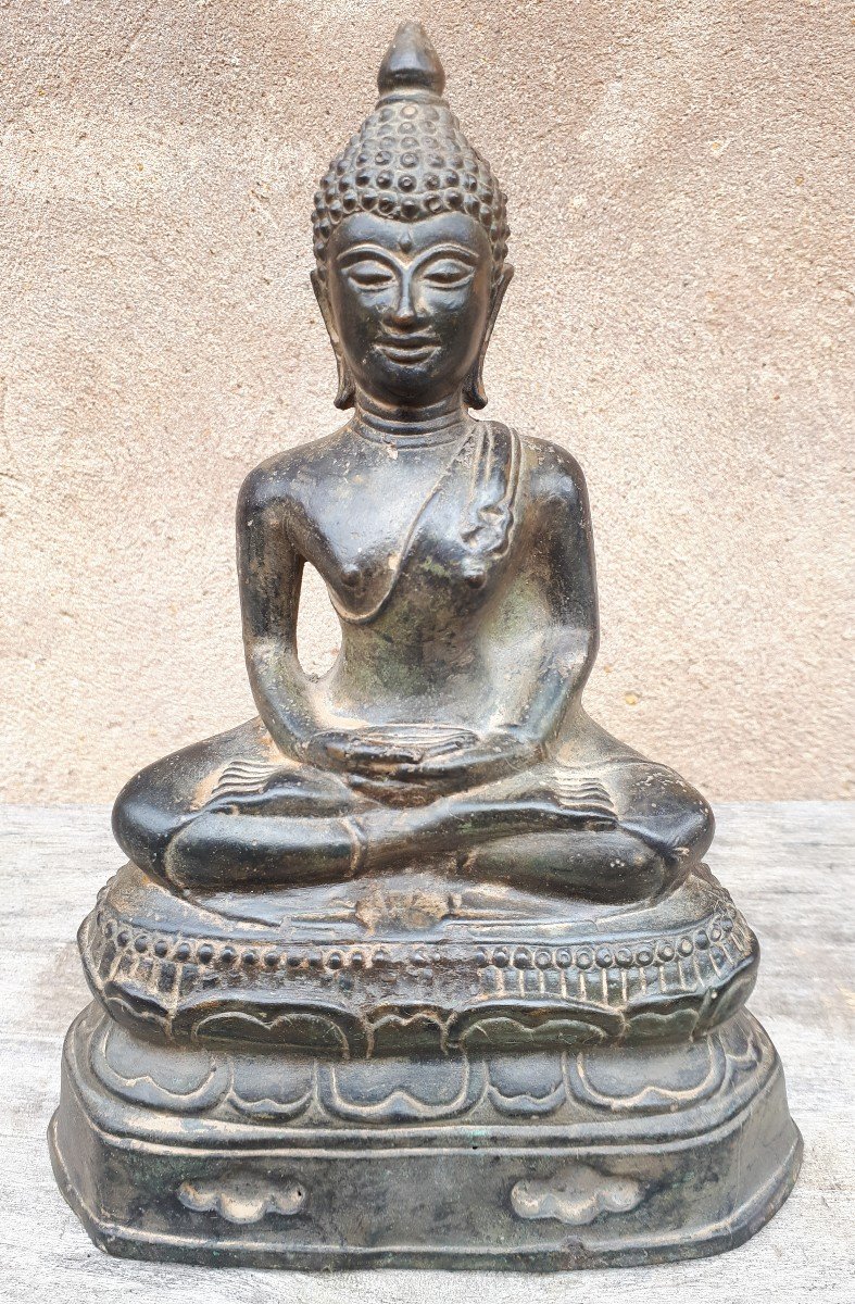 Statue De Bouddha En Bronze, Birmanie Fin XIXe