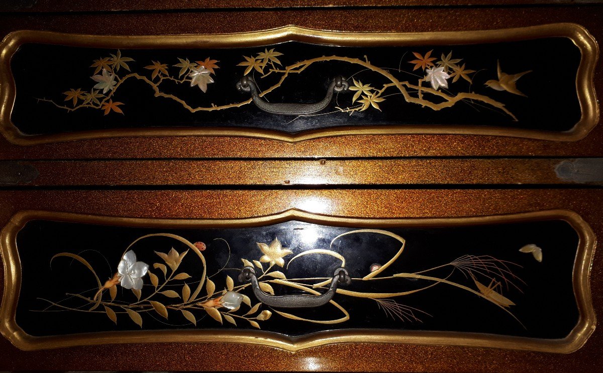  Cabinet Japonais En Laque Et Shibayama, Japon époque Meiji-photo-8