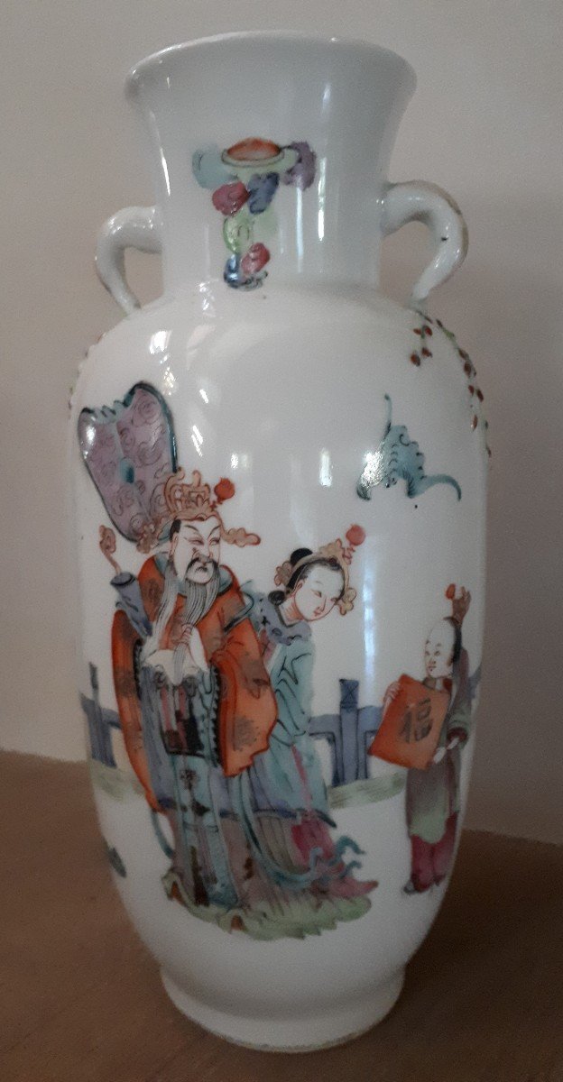 Vase Chinois En Porcelaine, Chine Dynastie Qing