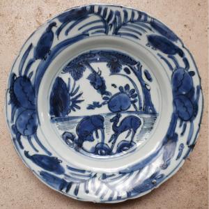 Chinese Blue And White Plate, China Jiajing Period