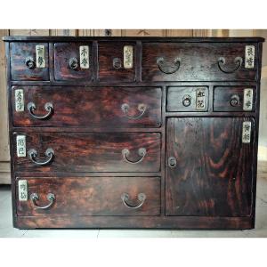 Ancienne commode japonaise tansu, Japon ère Showa