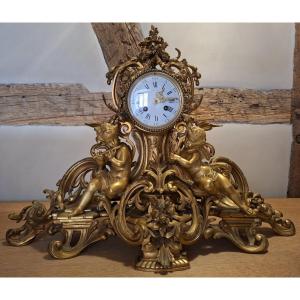 Louis XV-style Rocaille Clock, Napoleon III Period