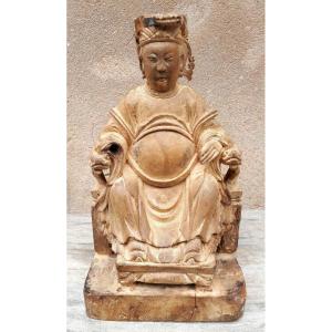 Wooden Deity Statue, China Ming Period