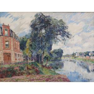 Paul Mathieu, La Seine (# France Bougival Paris Impressionisme)