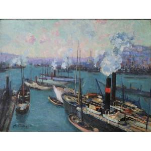 Charles Verbrugghe, Le Port de Gênes (# Genoa Italie Impressionisme Utrillo Van Dongen)