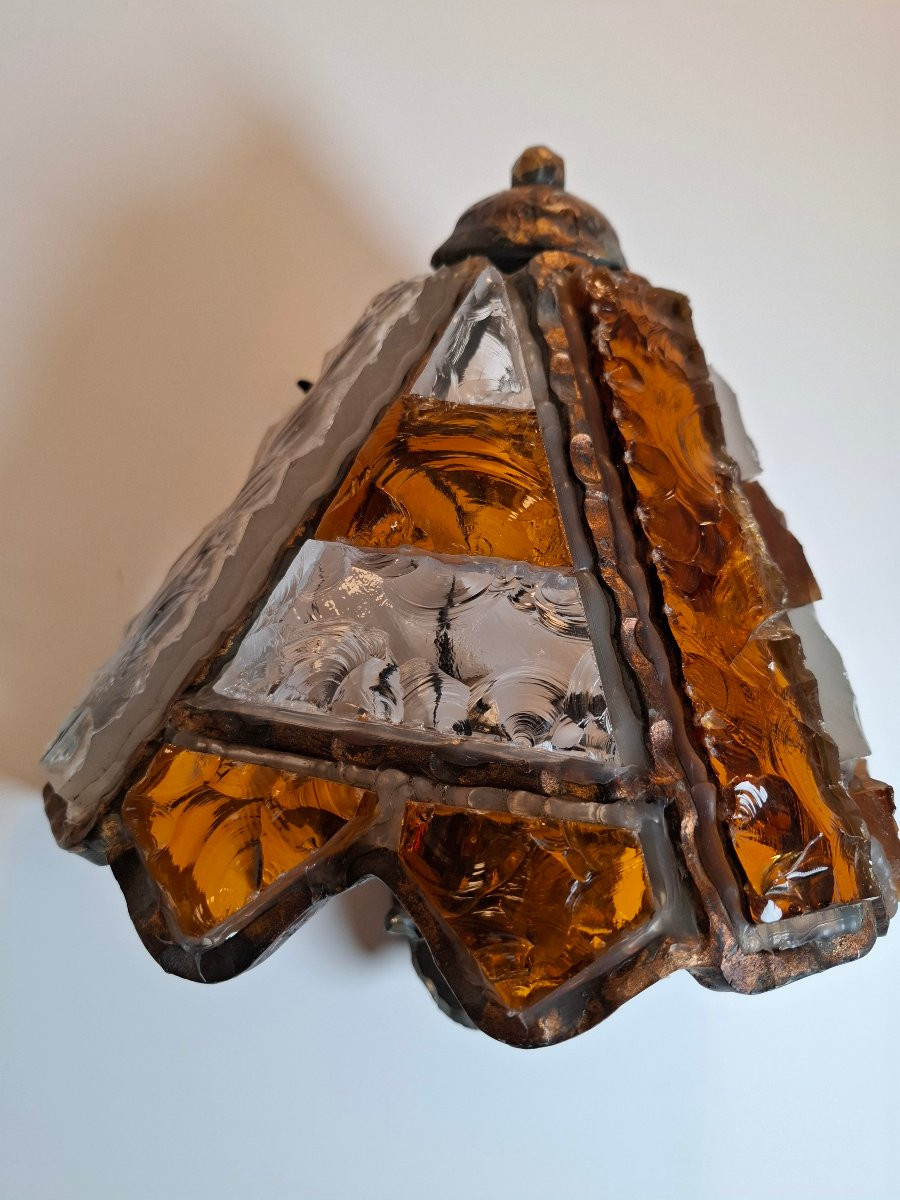 Brutalist Wall Sconce In Murano Glass-photo-2