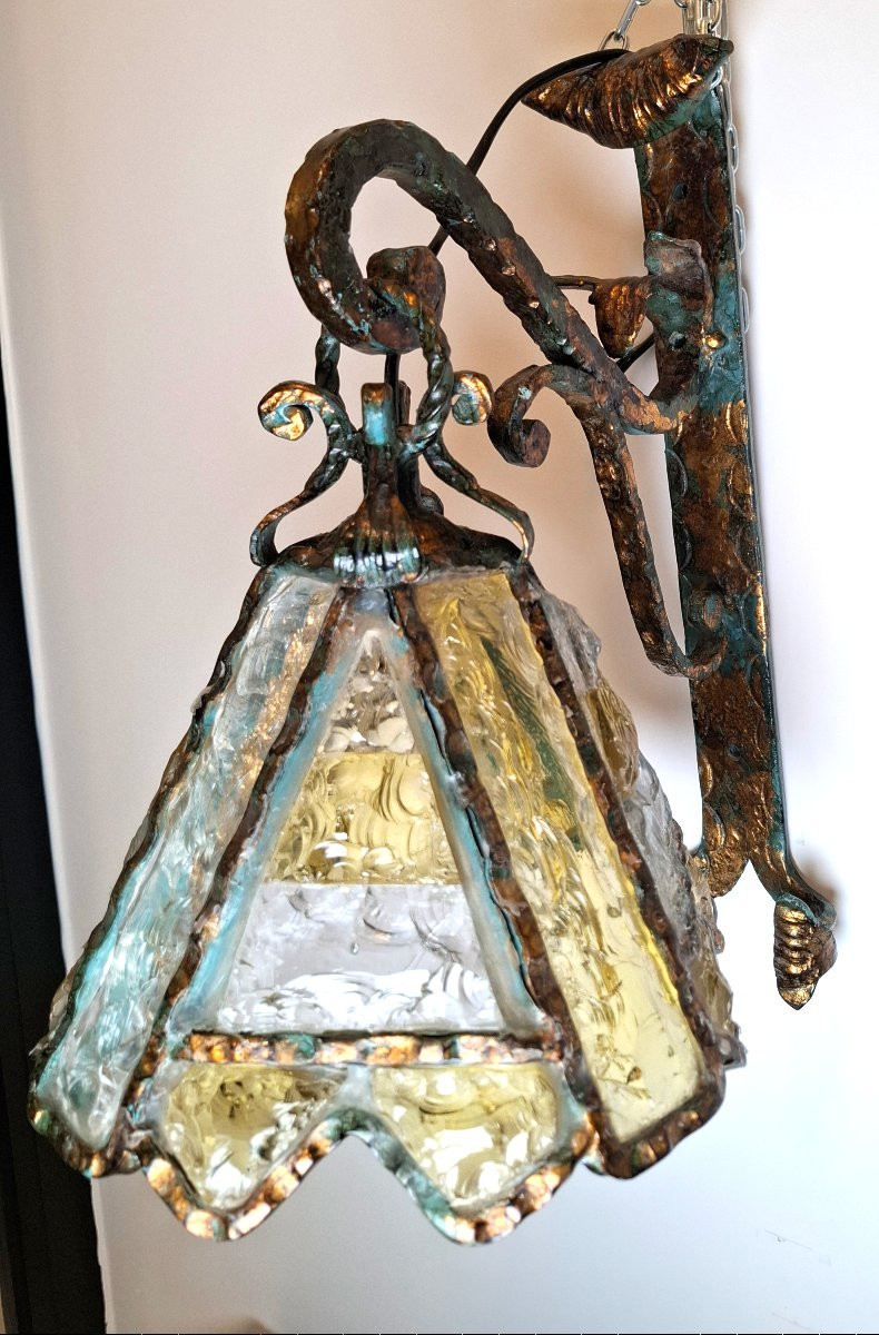 Brutalist Wall Sconce In Murano Glass -photo-2